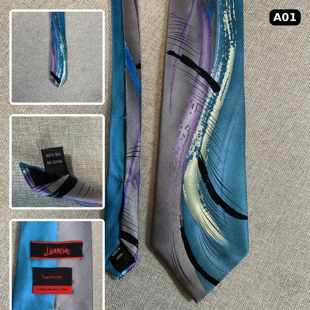 Jerry Garcia Abstract Silk Art Tie